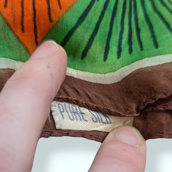 Vintage Silk Spotted Swirl Scarf - Picture 7 of 7